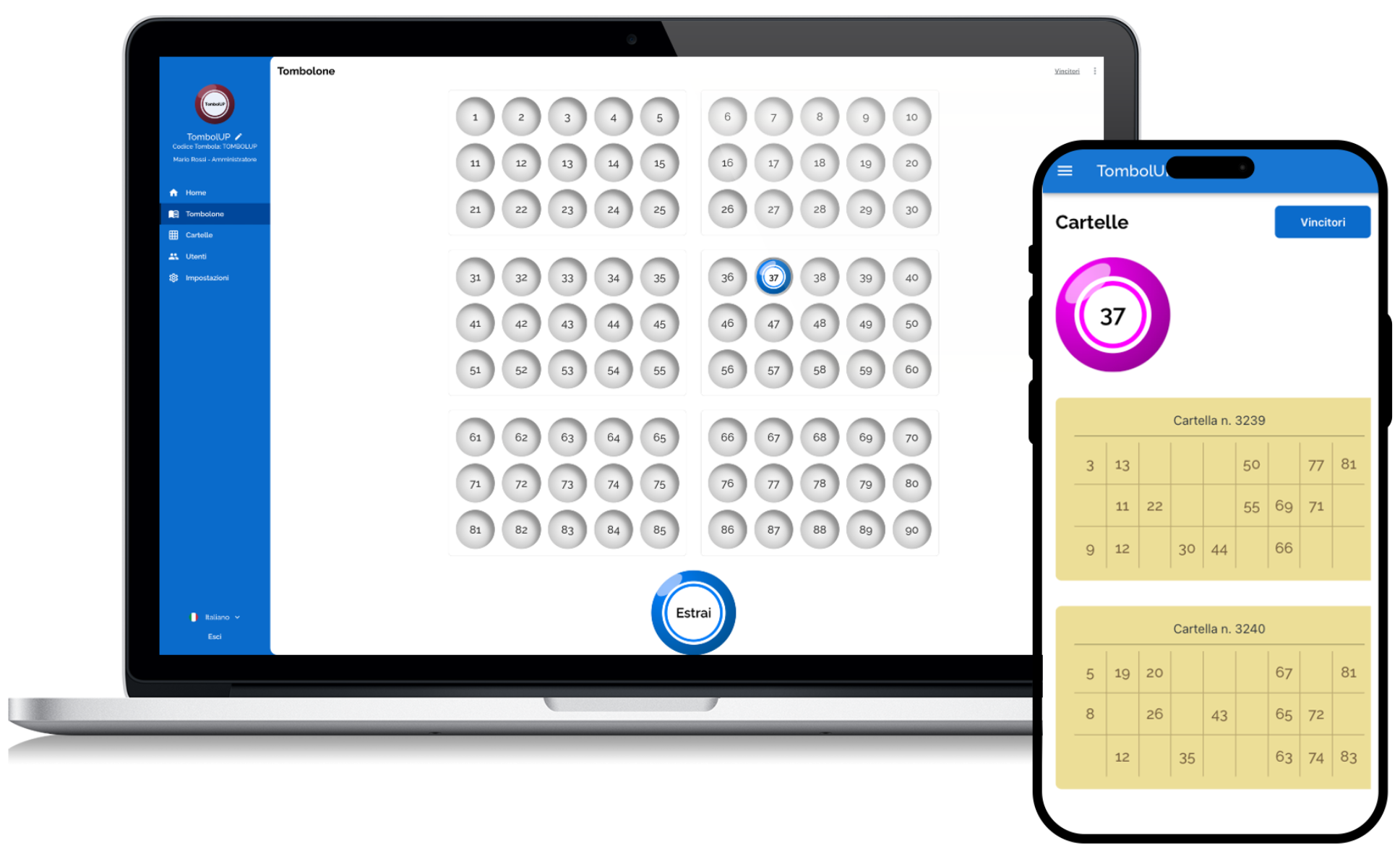 TombolUP su smartphone e tablet